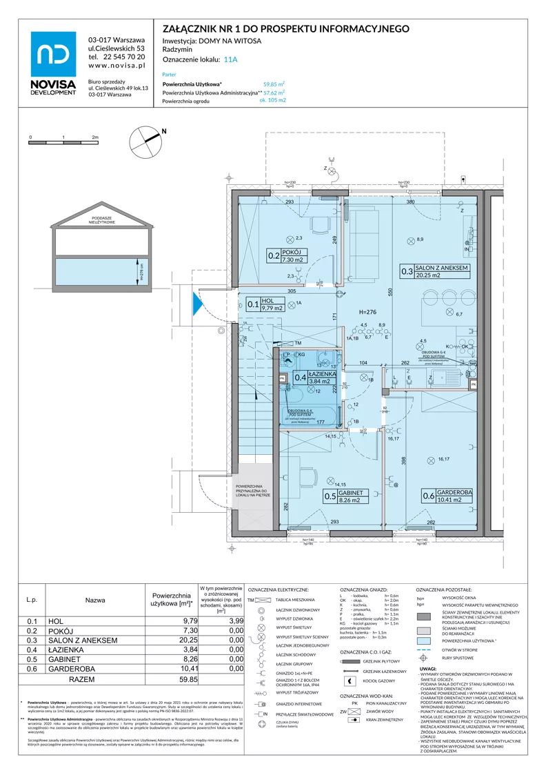 4 pokoje, mieszkanie 59,85 m², parter, oferta nr 11A, Domy na Witosa - mieszkania, Radzymin, ul. Wincentego Witosa
