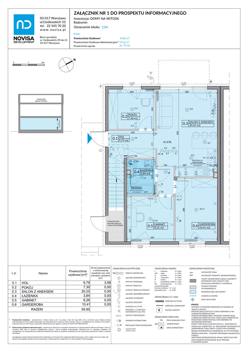 4 pokoje, mieszkanie 59,85 m², parter, oferta nr 13A, Domy na Witosa - mieszkania, Radzymin, ul. Wincentego Witosa