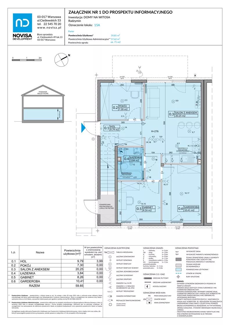 4 pokoje, mieszkanie 59,85 m², parter, oferta nr 15A, Domy na Witosa - mieszkania, Radzymin, ul. Wincentego Witosa