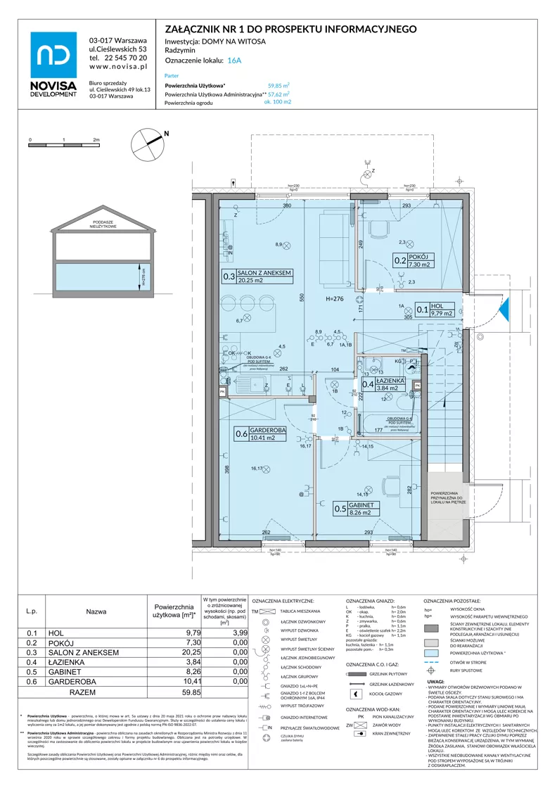 4 pokoje, mieszkanie 59,85 m², parter, oferta nr 16A, Domy na Witosa - mieszkania, Radzymin, ul. Wincentego Witosa