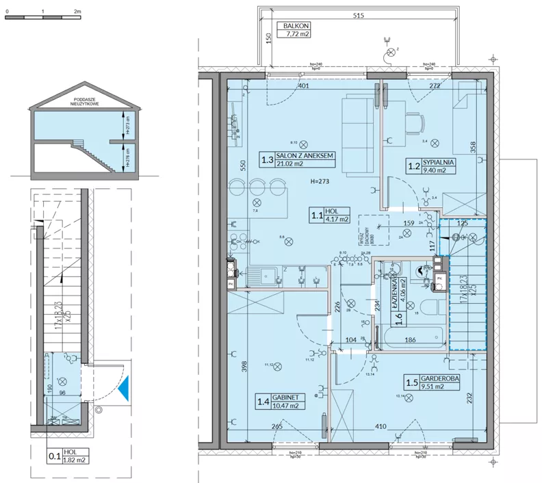 4 pokoje, mieszkanie 64,03 m², piętro 1, oferta nr 16B, Domy na Witosa - mieszkania, Radzymin, ul. Wincentego Witosa