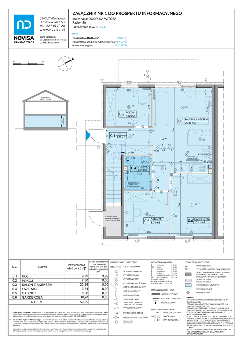 4 pokoje, mieszkanie 59,85 m², parter, oferta nr 17A, Domy na Witosa - mieszkania, Radzymin, ul. Wincentego Witosa