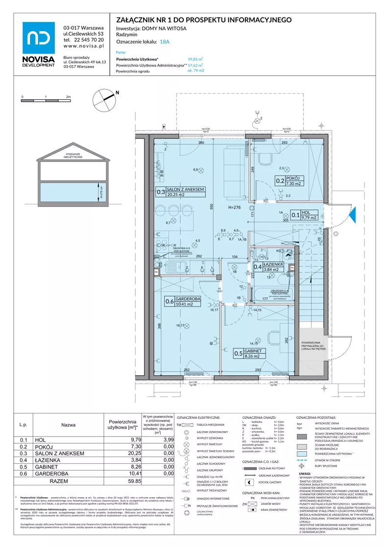4 pokoje, mieszkanie 59,85 m², parter, oferta nr 18A, Domy na Witosa - mieszkania, Radzymin, ul. Wincentego Witosa