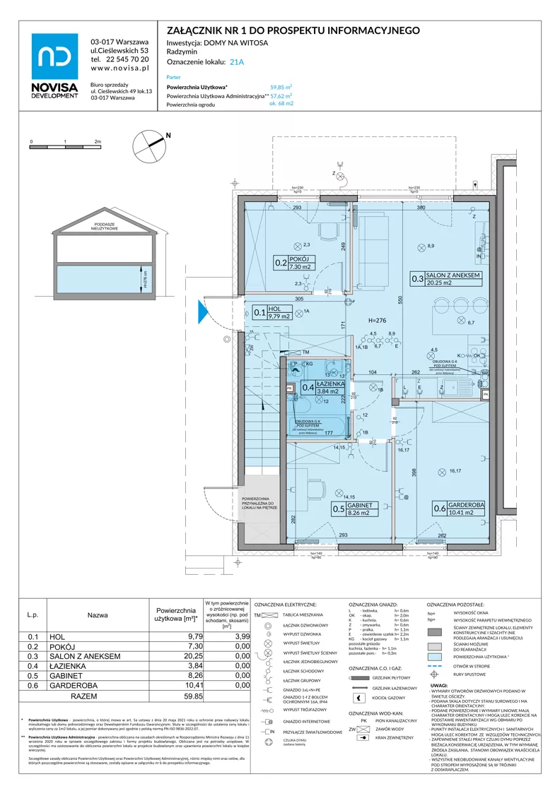 4 pokoje, mieszkanie 59,85 m², parter, oferta nr 21A, Domy na Witosa - mieszkania, Radzymin, ul. Wincentego Witosa