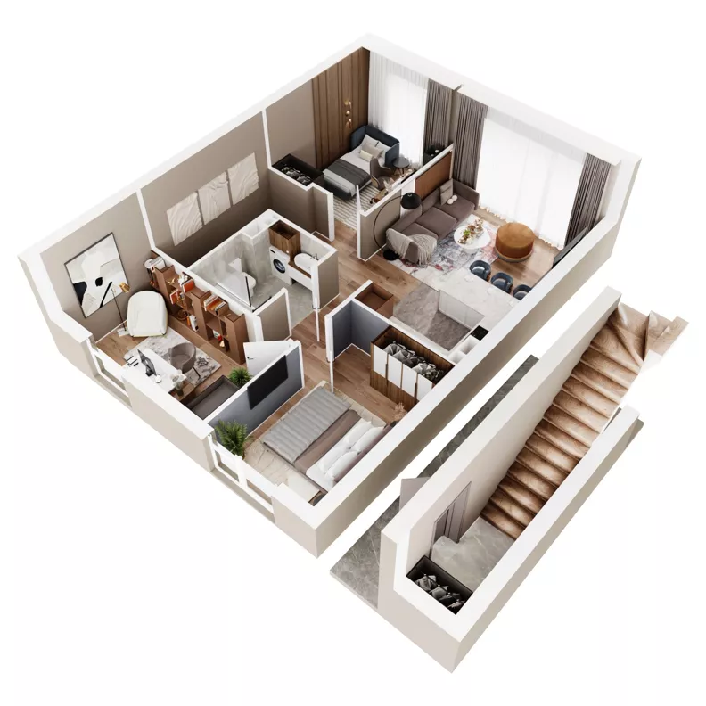 4 pokoje, mieszkanie 64,03 m², piętro 1, oferta nr 21B, Domy na Witosa - mieszkania, Radzymin, ul. Wincentego Witosa