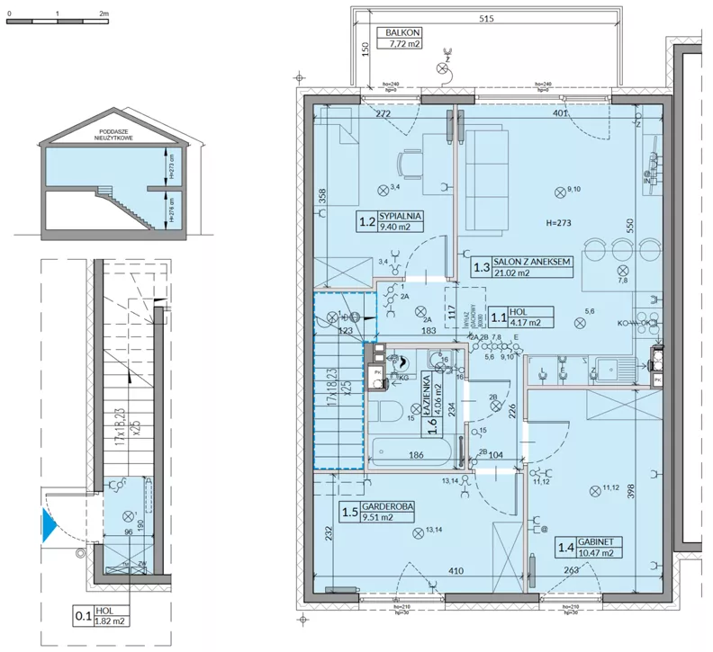 4 pokoje, mieszkanie 64,03 m², piętro 1, oferta nr 21B, Domy na Witosa - mieszkania, Radzymin, ul. Wincentego Witosa