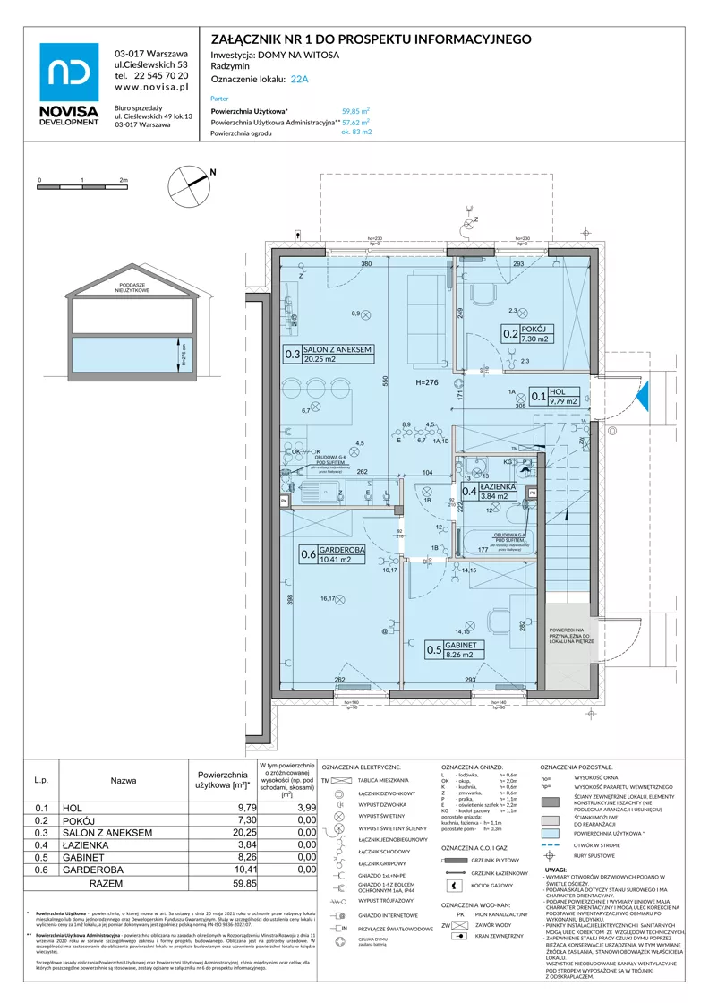 4 pokoje, mieszkanie 59,85 m², parter, oferta nr 22A, Domy na Witosa - mieszkania, Radzymin, ul. Wincentego Witosa