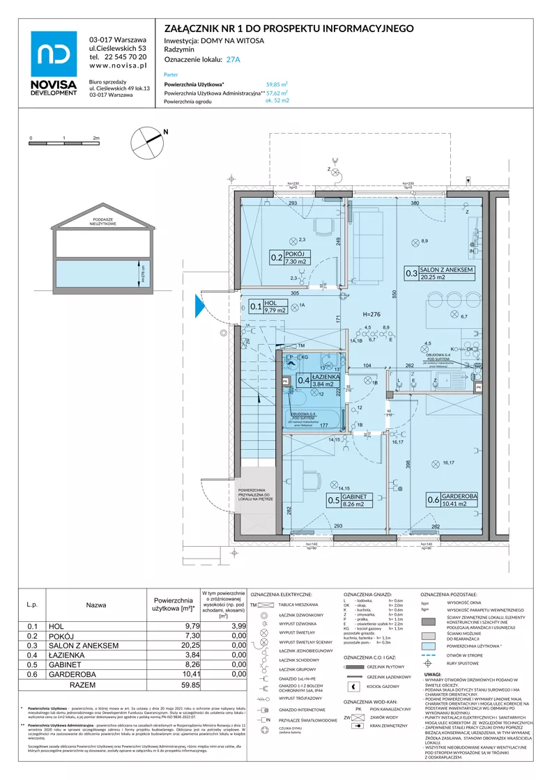 4 pokoje, mieszkanie 59,85 m², parter, oferta nr 27A, Domy na Witosa - mieszkania, Radzymin, ul. Wincentego Witosa