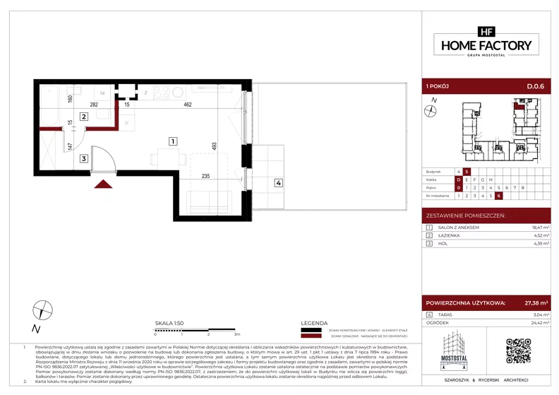 1 pokój, mieszkanie 27,37 m², parter, oferta nr D.0.6, Home Factory etap V, Warszawa, Praga Północ, Pelcowizna, ul. Kotsisa
