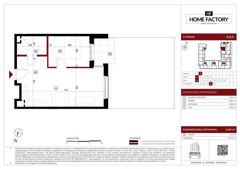 2 pokoje, mieszkanie 41,07 m², parter, oferta nr D.0.5, Home Factory etap V, Warszawa, Praga Północ, Pelcowizna, ul. Kotsisa