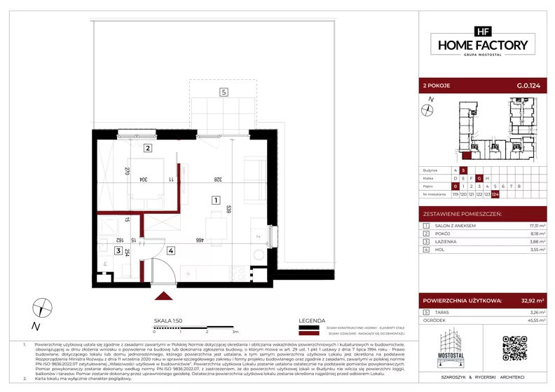 2 pokoje, mieszkanie 32,93 m², parter, oferta nr G.0.124, Home Factory etap V, Warszawa, Praga Północ, Pelcowizna, ul. Kotsisa