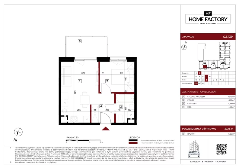 2 pokoje, mieszkanie 32,76 m², piętro 3, oferta nr G.3.139, Home Factory etap V, Warszawa, Praga Północ, Pelcowizna, ul. Kotsisa