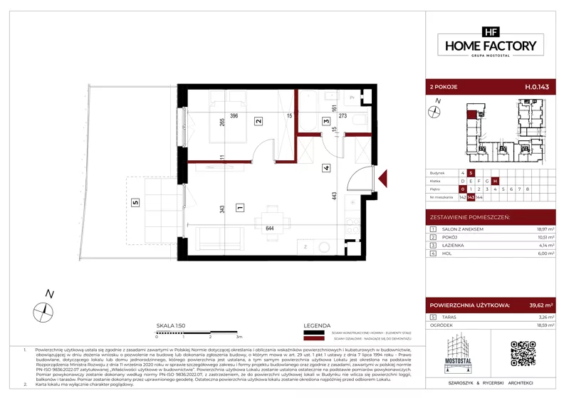 2 pokoje, mieszkanie 39,60 m², parter, oferta nr H.0.143, Home Factory etap V, Warszawa, Praga Północ, Pelcowizna, ul. Kotsisa