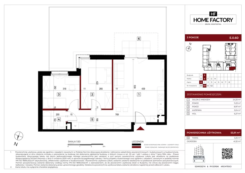 3 pokoje, mieszkanie 53,90 m², parter, oferta nr E.0.60, Home Factory etap V, Warszawa, Praga Północ, Pelcowizna, ul. Kotsisa