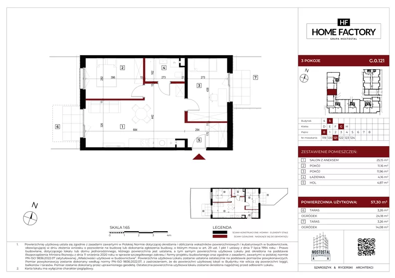 3 pokoje, mieszkanie 57,30 m², parter, oferta nr G.0.121, Home Factory etap V, Warszawa, Praga Północ, Pelcowizna, ul. Kotsisa