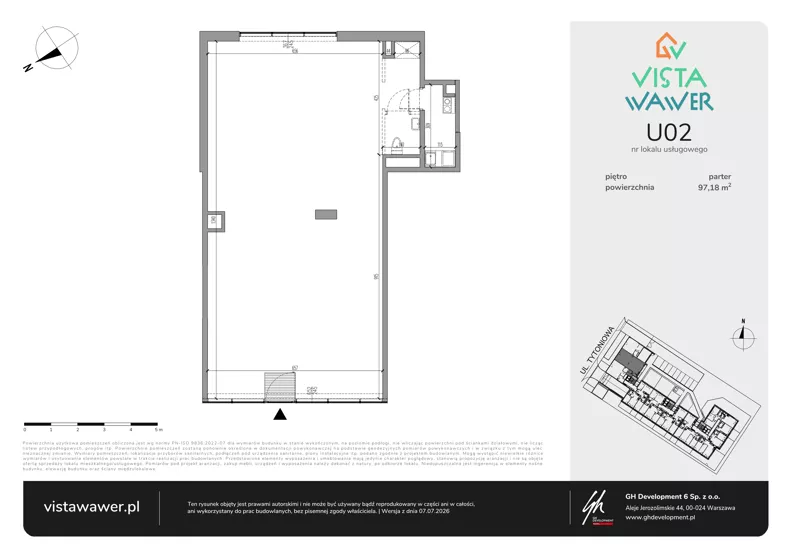 Lokal użytkowy 97,18 m², oferta nr U02, Vista Wawer - lokale użytkowe, Warszawa, Wawer, Gocławek, ul. Tytoniowa 20