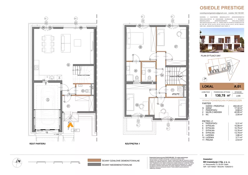 Dom 130,78 m², oferta nr A.1, Osiedle Prestige, Stare Babice, ul. Osiedlowa