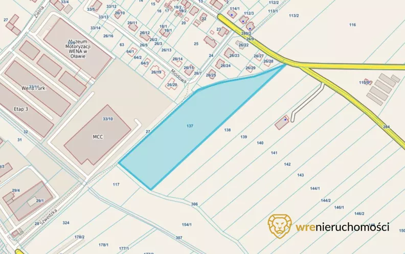 Działka 18 900,00 m², oferta nr , 702957, Oława