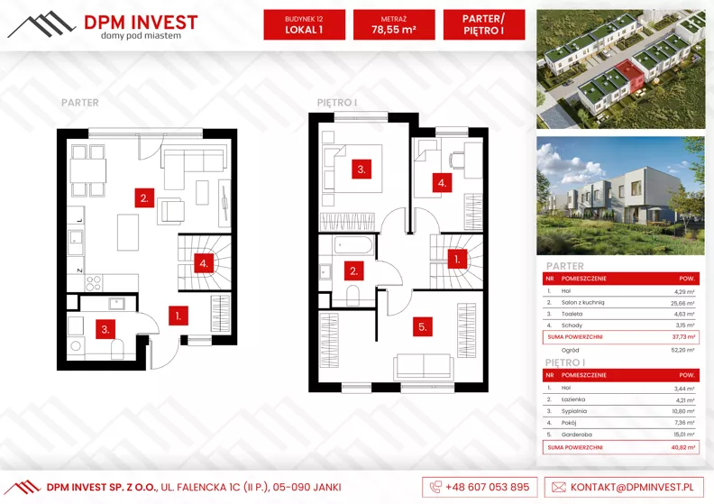 Dom 78,55 m², oferta nr M.12/1, Osiedle Zakątek Nadrzeczna, Wólka Kosowska, ul. Nadrzeczna