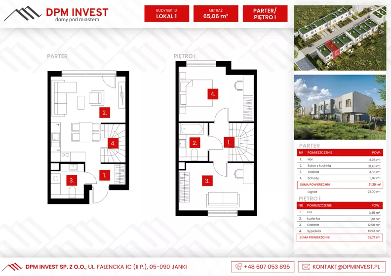 Dom 65,06 m², oferta nr M.13/1, Osiedle Zakątek Nadrzeczna, Wólka Kosowska, ul. Nadrzeczna