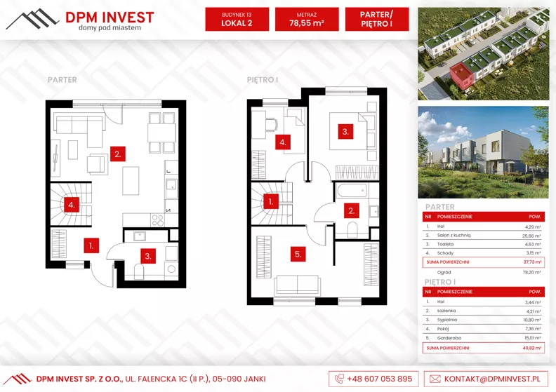 Dom 78,55 m², oferta nr M.13/2, Osiedle Zakątek Nadrzeczna, Wólka Kosowska, ul. Nadrzeczna