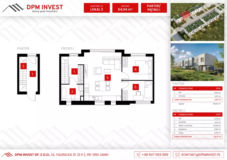Dom 64,04 m², oferta nr M.14/2, Osiedle Zakątek Nadrzeczna, Wólka Kosowska, ul. Nadrzeczna