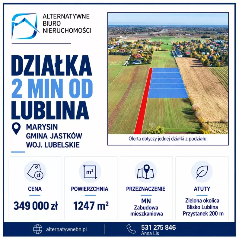Działka 1 249,00 m², oferta nr , LER-GS-3668, Jastków