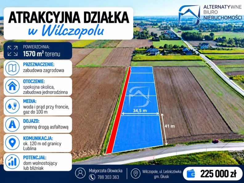 Działka 1 570,00 m², oferta nr , LER-GS-3657, Głusk, Leśniczówka