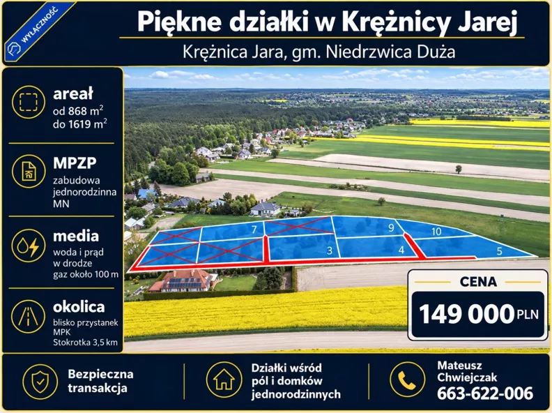 Działka 800,00 m², oferta nr , LER-GS-3676, Niedrzwica Duża