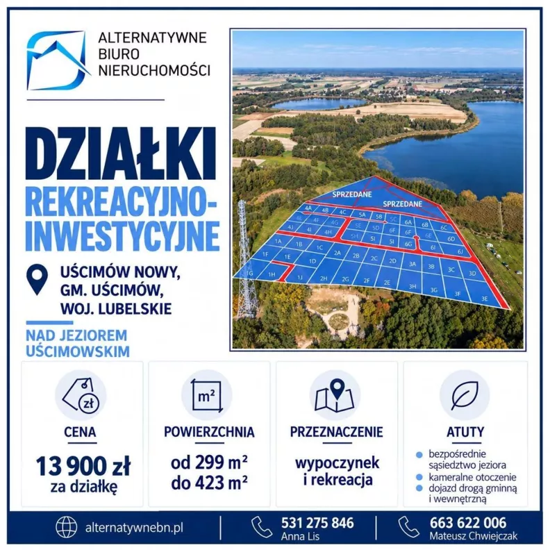Działka 423,00 m², oferta nr , LER-GS-3684, Nowy Uścimów