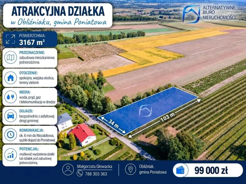 Działka 3 167,00 m², oferta nr , LER-GS-3656, Poniatowa