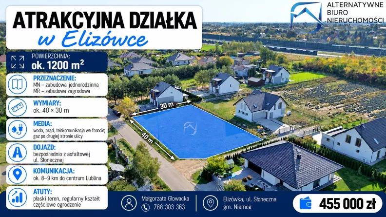 Działka 1 200,00 m², oferta nr , LER-GS-3673, Niemce, Słoneczna