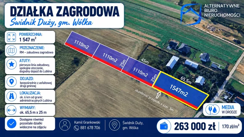 Działka 1 547,00 m², oferta nr , LER-GS-3698, Wólka