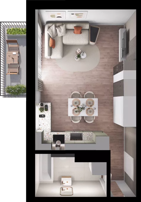 1 pokój, mieszkanie 36,56 m², piętro 2, oferta nr B33, Dobka, Warszawa, Białołęka, Brzeziny, ul. Dobka z Oleśnicy 25