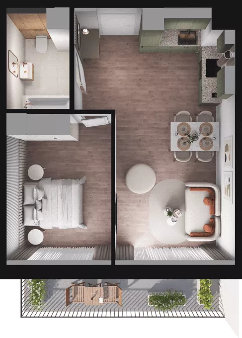 2 pokoje, mieszkanie 43,04 m², piętro 2, oferta nr A25, Dobka, Warszawa, Białołęka, Brzeziny, ul. Dobka z Oleśnicy 25