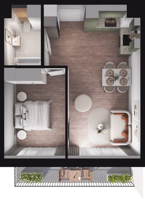 2 pokoje, mieszkanie 42,84 m², piętro 2, oferta nr B27, Dobka, Warszawa, Białołęka, Brzeziny, ul. Dobka z Oleśnicy 25