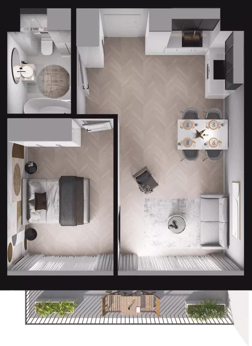 2 pokoje, mieszkanie 42,84 m², piętro 2, oferta nr B27, Dobka, Warszawa, Białołęka, Brzeziny, ul. Dobka z Oleśnicy 25