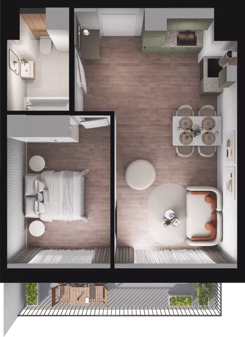 2 pokoje, mieszkanie 42,56 m², piętro 2, oferta nr B28, Dobka, Warszawa, Białołęka, Brzeziny, ul. Dobka z Oleśnicy 25