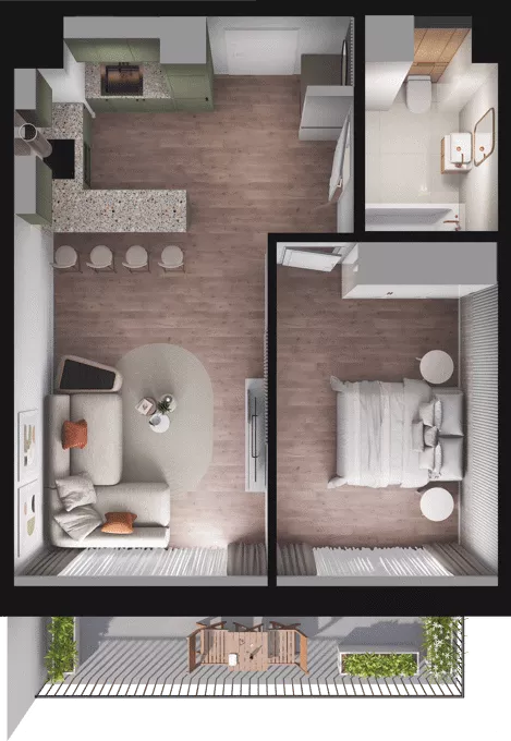 2 pokoje, mieszkanie 44,80 m², piętro 1, oferta nr C13, Dobka, Warszawa, Białołęka, Brzeziny, ul. Dobka z Oleśnicy 25