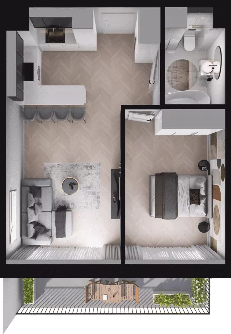 2 pokoje, mieszkanie 44,80 m², piętro 1, oferta nr C13, Dobka, Warszawa, Białołęka, Brzeziny, ul. Dobka z Oleśnicy 25