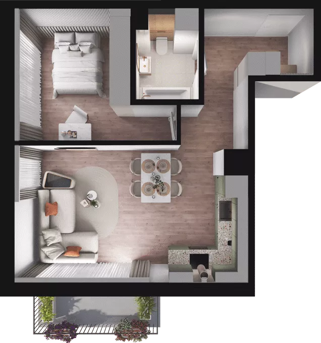 2 pokoje, mieszkanie 47,67 m², piętro 2, oferta nr C21, Dobka, Warszawa, Białołęka, Brzeziny, ul. Dobka z Oleśnicy 25