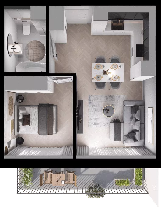 2 pokoje, mieszkanie 38,90 m², piętro 2, oferta nr C23, Dobka, Warszawa, Białołęka, Brzeziny, ul. Dobka z Oleśnicy 25