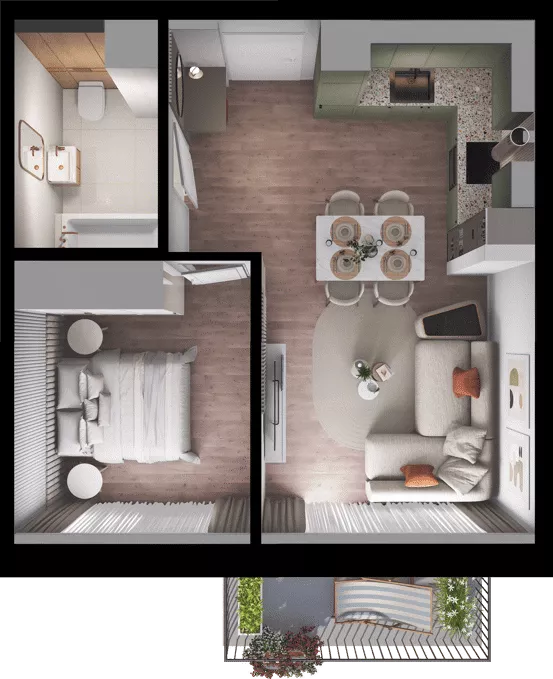 2 pokoje, mieszkanie 38,90 m², piętro 2, oferta nr C25, Dobka, Warszawa, Białołęka, Brzeziny, ul. Dobka z Oleśnicy 25