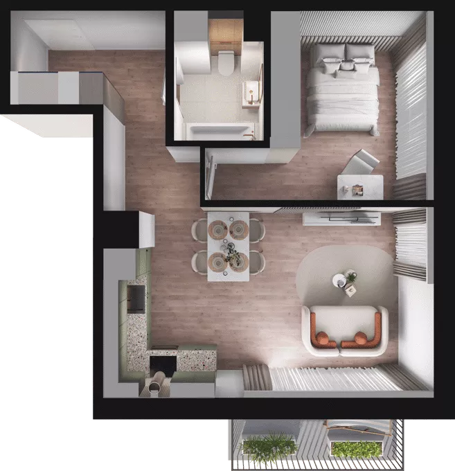 2 pokoje, mieszkanie 47,66 m², piętro 2, oferta nr C27, Dobka, Warszawa, Białołęka, Brzeziny, ul. Dobka z Oleśnicy 25