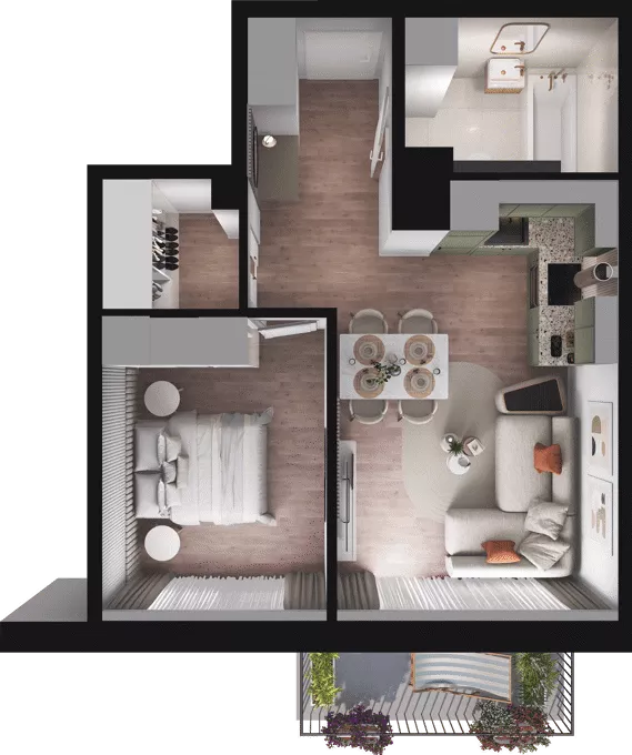 2 pokoje, mieszkanie 40,89 m², piętro 1, oferta nr D10, Dobka, Warszawa, Białołęka, Brzeziny, ul. Dobka z Oleśnicy 25