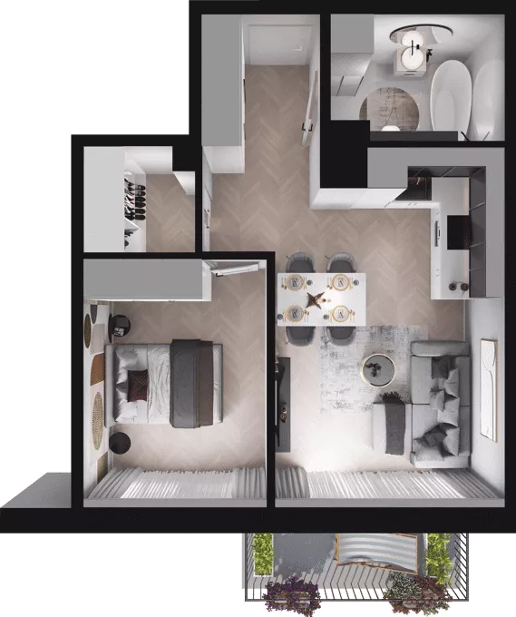 2 pokoje, mieszkanie 40,89 m², piętro 1, oferta nr D10, Dobka, Warszawa, Białołęka, Brzeziny, ul. Dobka z Oleśnicy 25