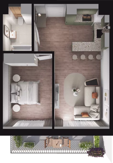 2 pokoje, mieszkanie 44,80 m², piętro 1, oferta nr D11, Dobka, Warszawa, Białołęka, Brzeziny, ul. Dobka z Oleśnicy 25