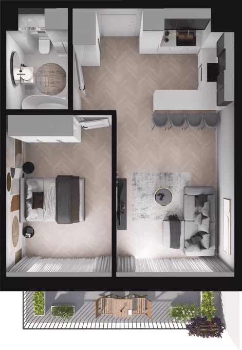 2 pokoje, mieszkanie 44,80 m², piętro 1, oferta nr D11, Dobka, Warszawa, Białołęka, Brzeziny, ul. Dobka z Oleśnicy 25