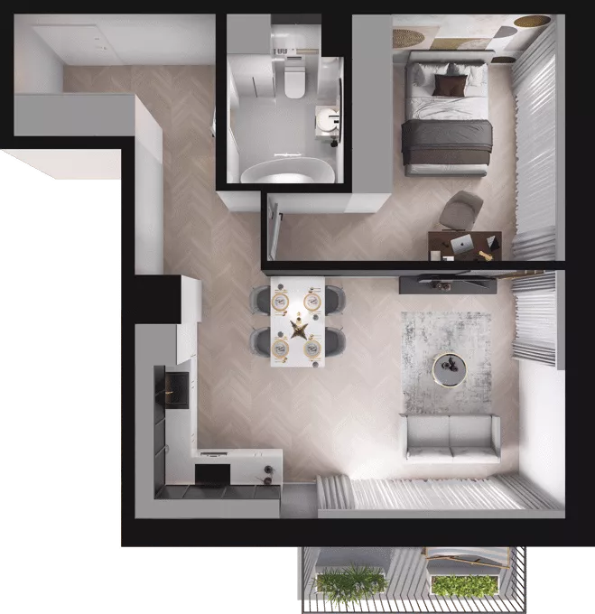 2 pokoje, mieszkanie 47,66 m², piętro 1, oferta nr D14, Dobka, Warszawa, Białołęka, Brzeziny, ul. Dobka z Oleśnicy 25