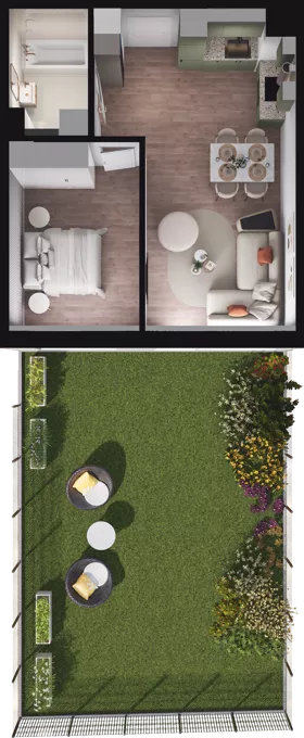 2 pokoje, mieszkanie 42,84 m², piętro 2, oferta nr E2_30, Dobka, Warszawa, Białołęka, Brzeziny, ul. Dobka z Oleśnicy 25